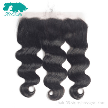 Cheap Wholesale Ready Made 13x4 Natural Color Swiss Lace 100% Human Virgin Hair Body Wave 8"-20" Lace Frontal